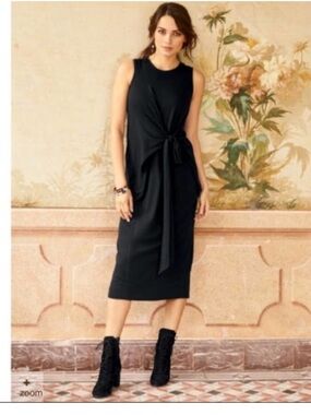 Peruvian Connection Black Saree Tie Knot Dress Size Medium